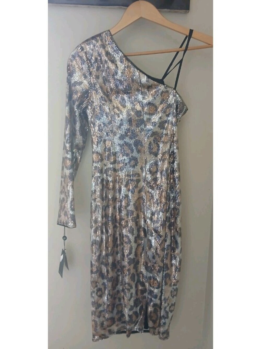 New Adrianna Papell Sequin One Shoulder Gown - Picture 7 of 11